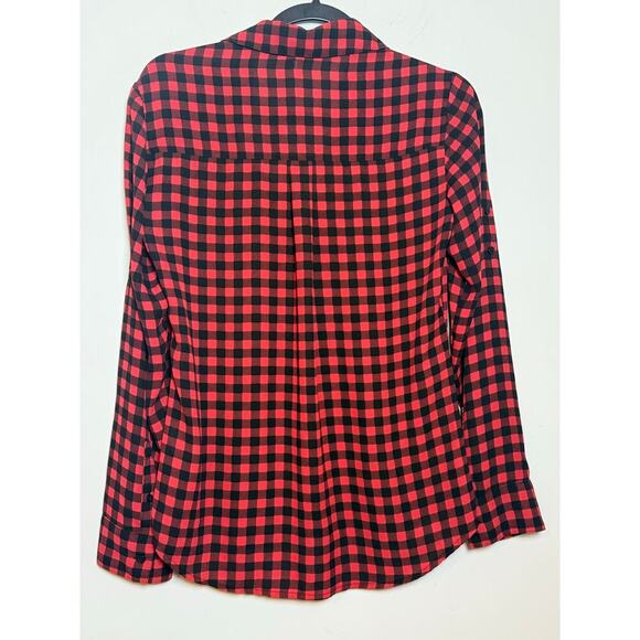 Express Buffalo Plaid Button Down Blouse Size S - Picture 3 of 6